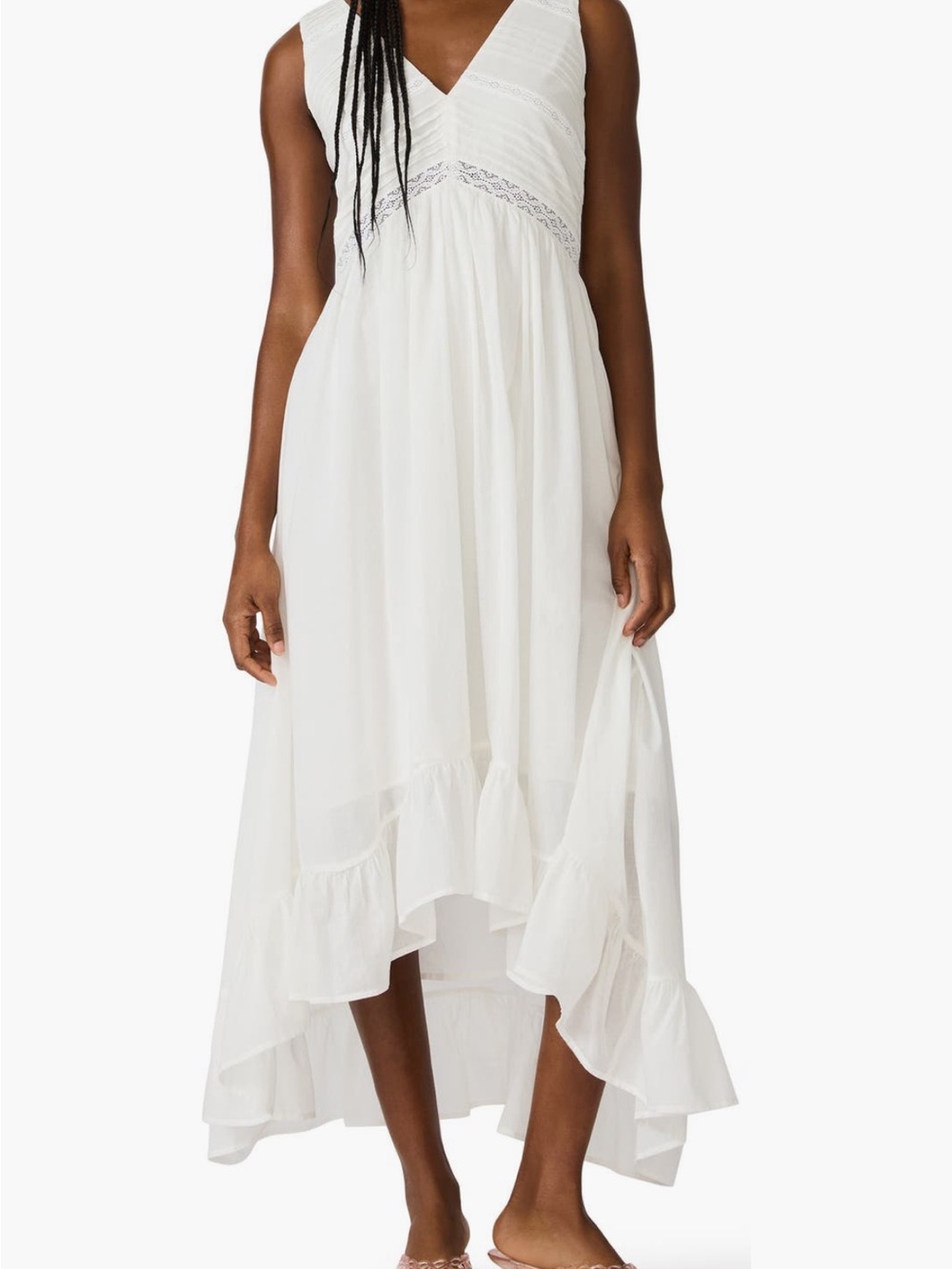 Steve Madden Miah lace Trim sleeveless High-low Maxi dress (Size XS)